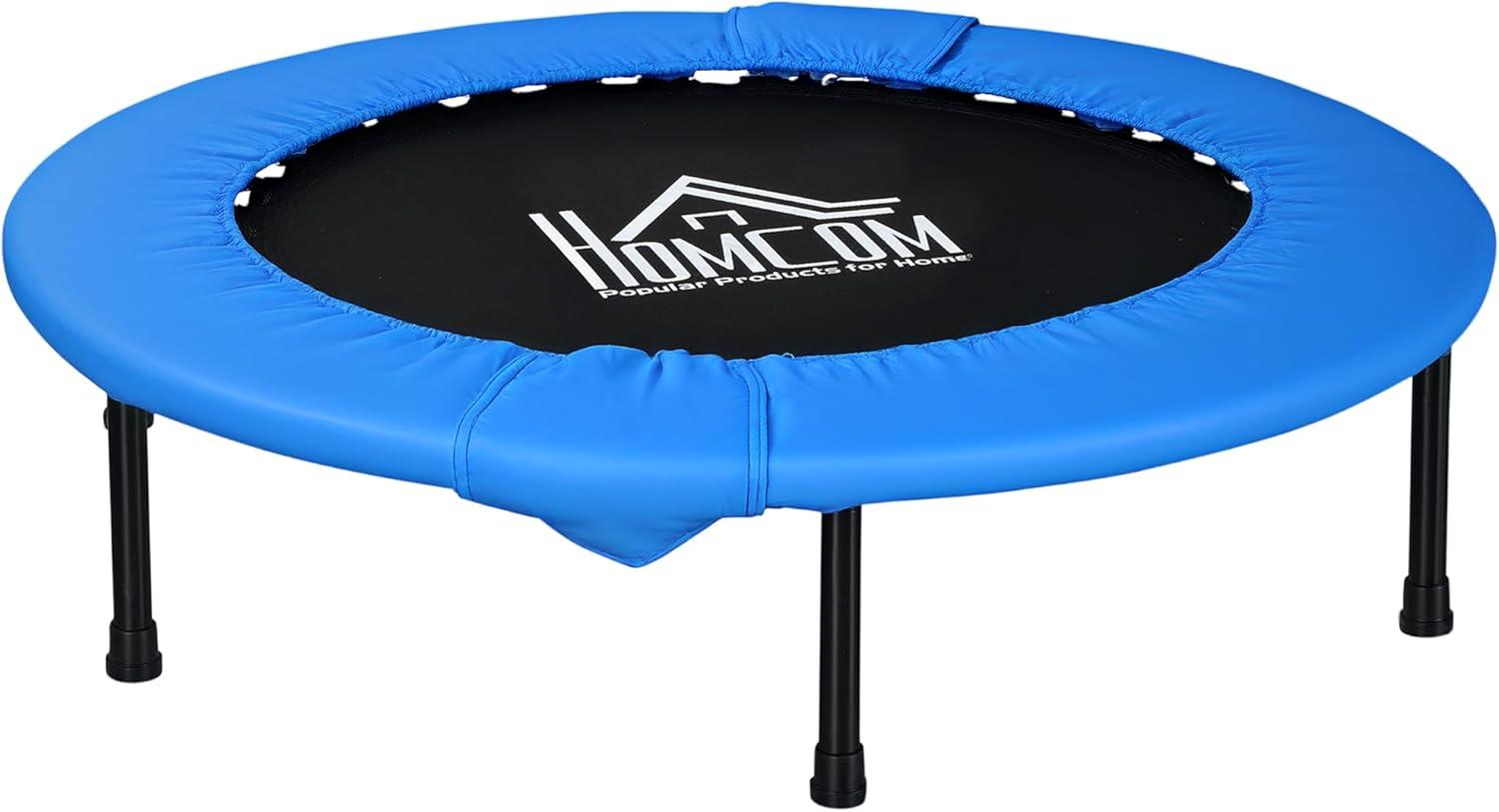 Small indoor fitness trampoline with safety pad